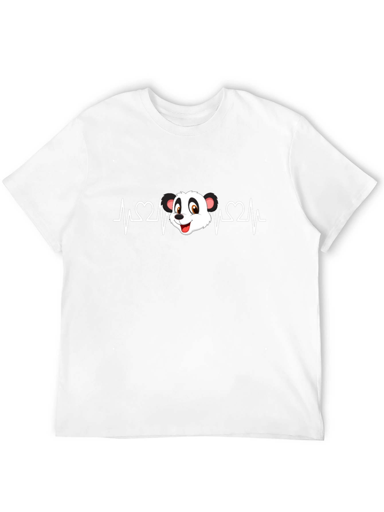 Panda Heartbeat Graphic T-Shirt - Black