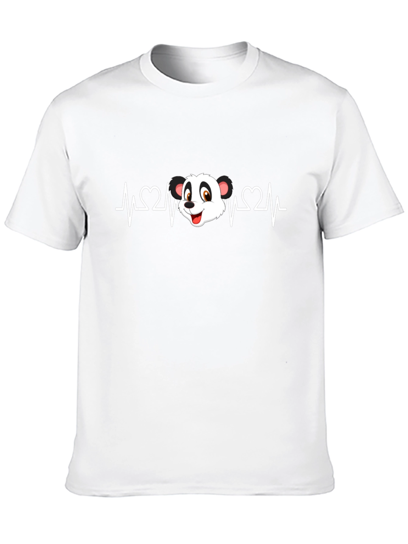 Panda Heartbeat Graphic T-Shirt - Black