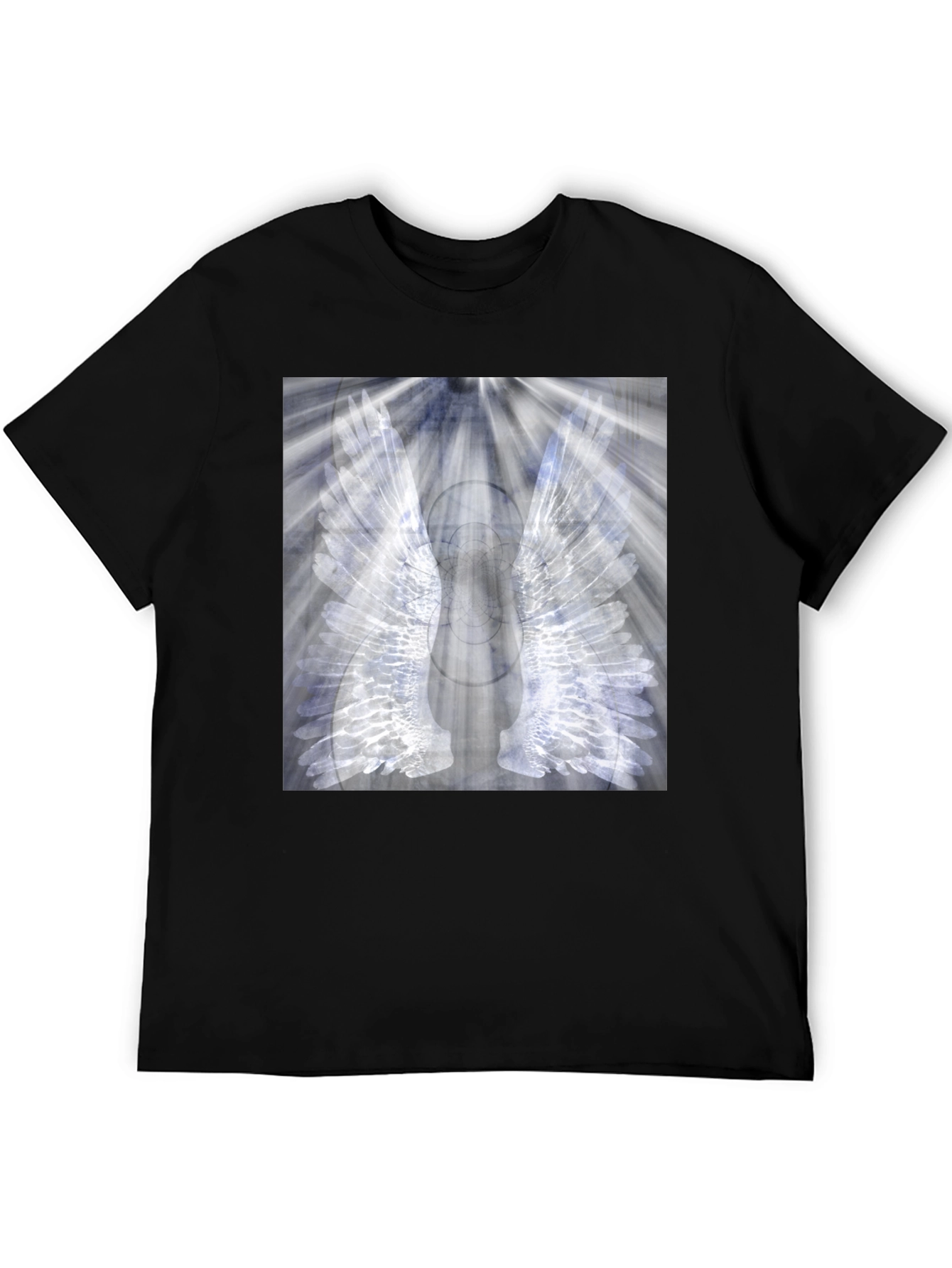 Wings Graphic Black T-Shirt - Unique Angel Design