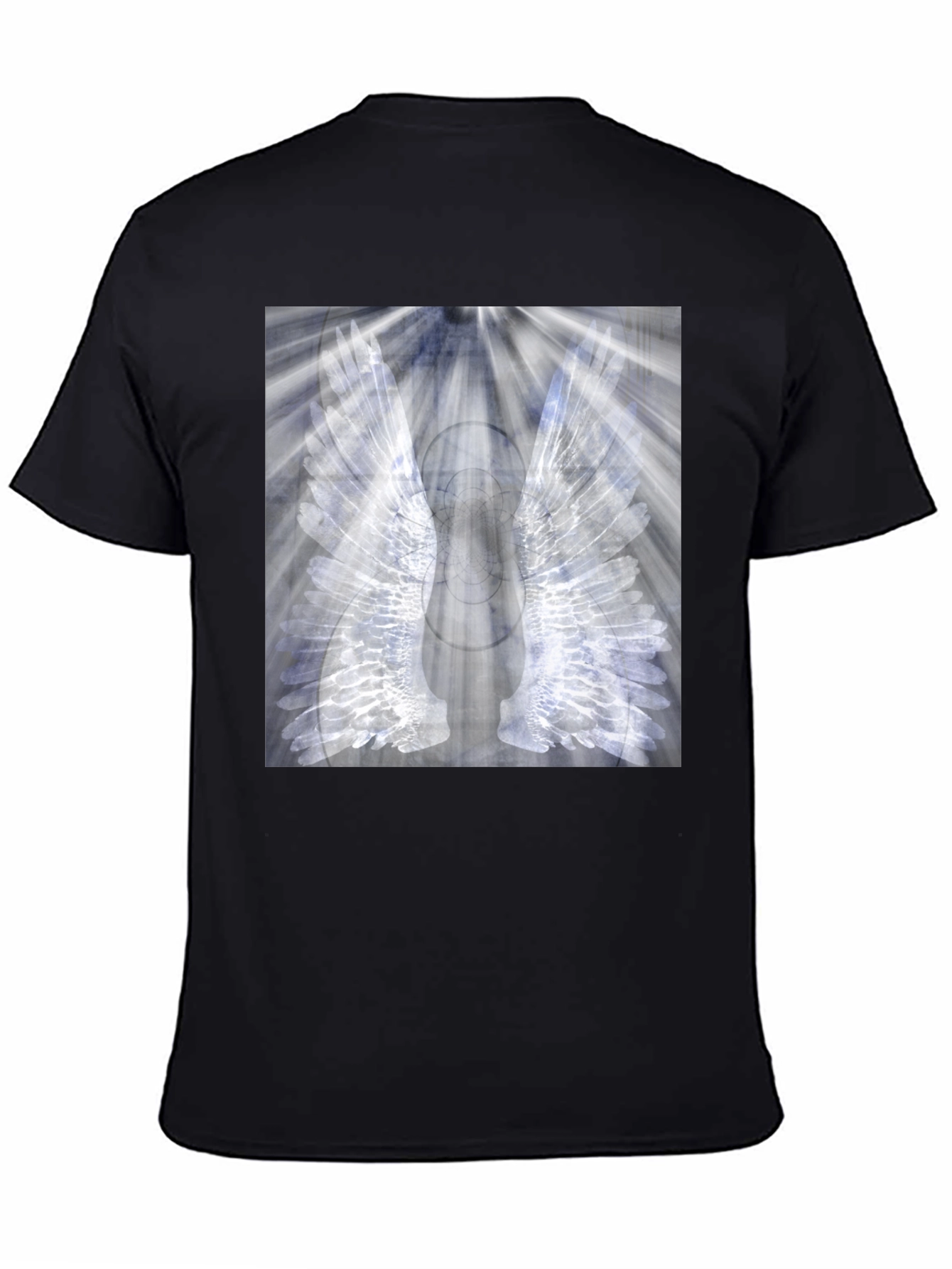 Wings Graphic Black T-Shirt - Unique Angel Design