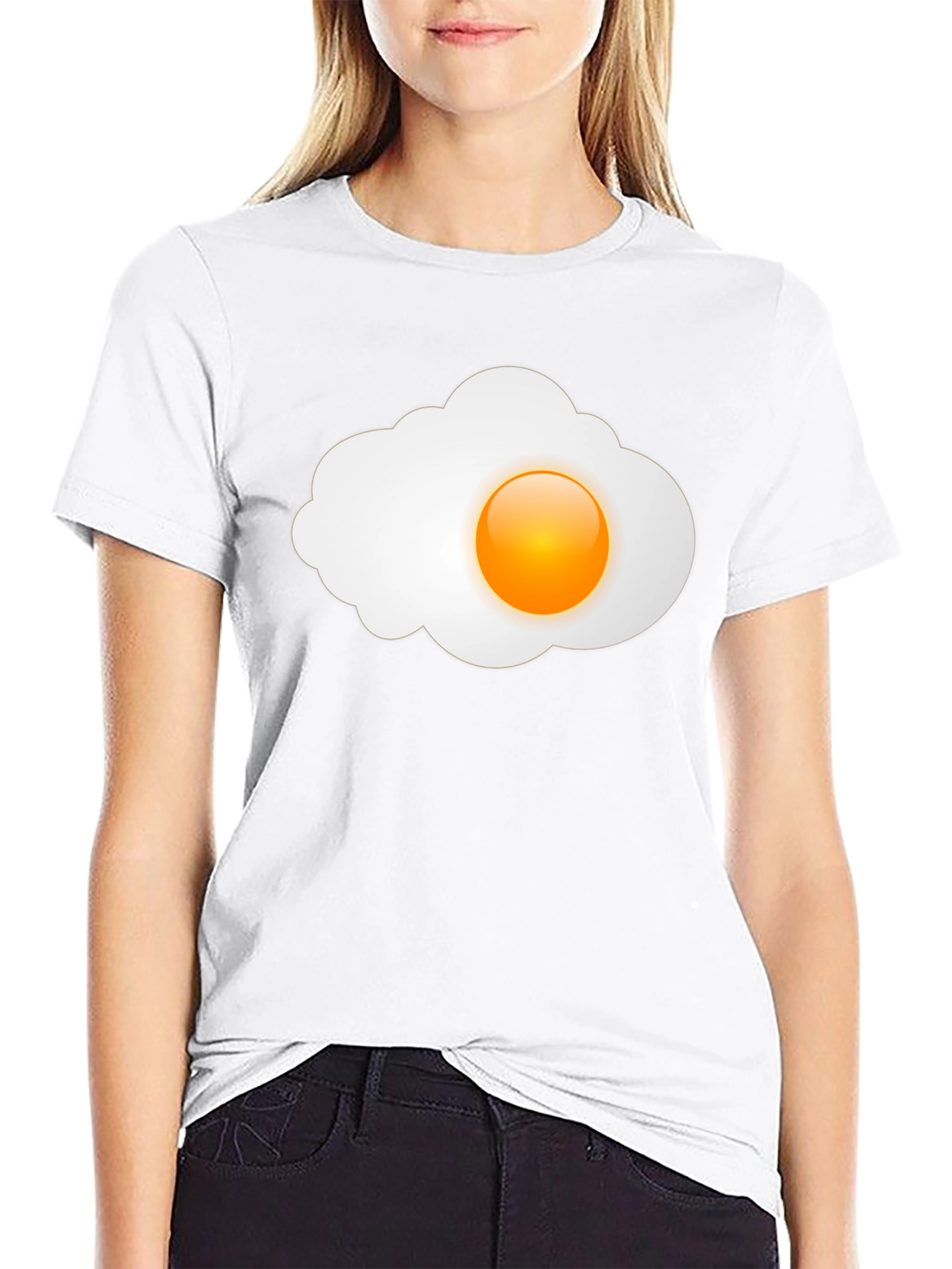 Sunny Side Up Graphic Tee - Casual Black T-Shirt
