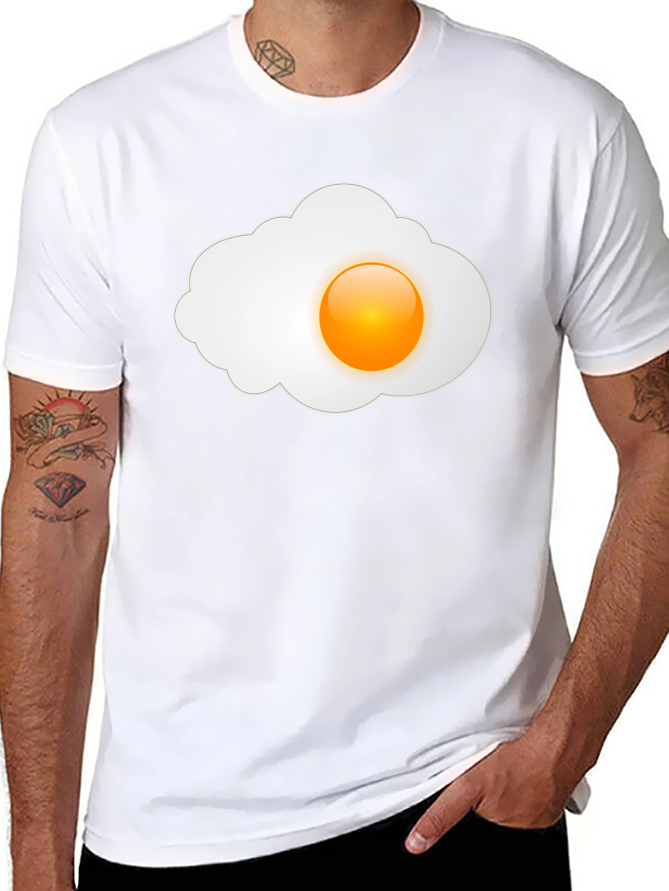 Sunny Side Up Graphic Tee - Casual Black T-Shirt