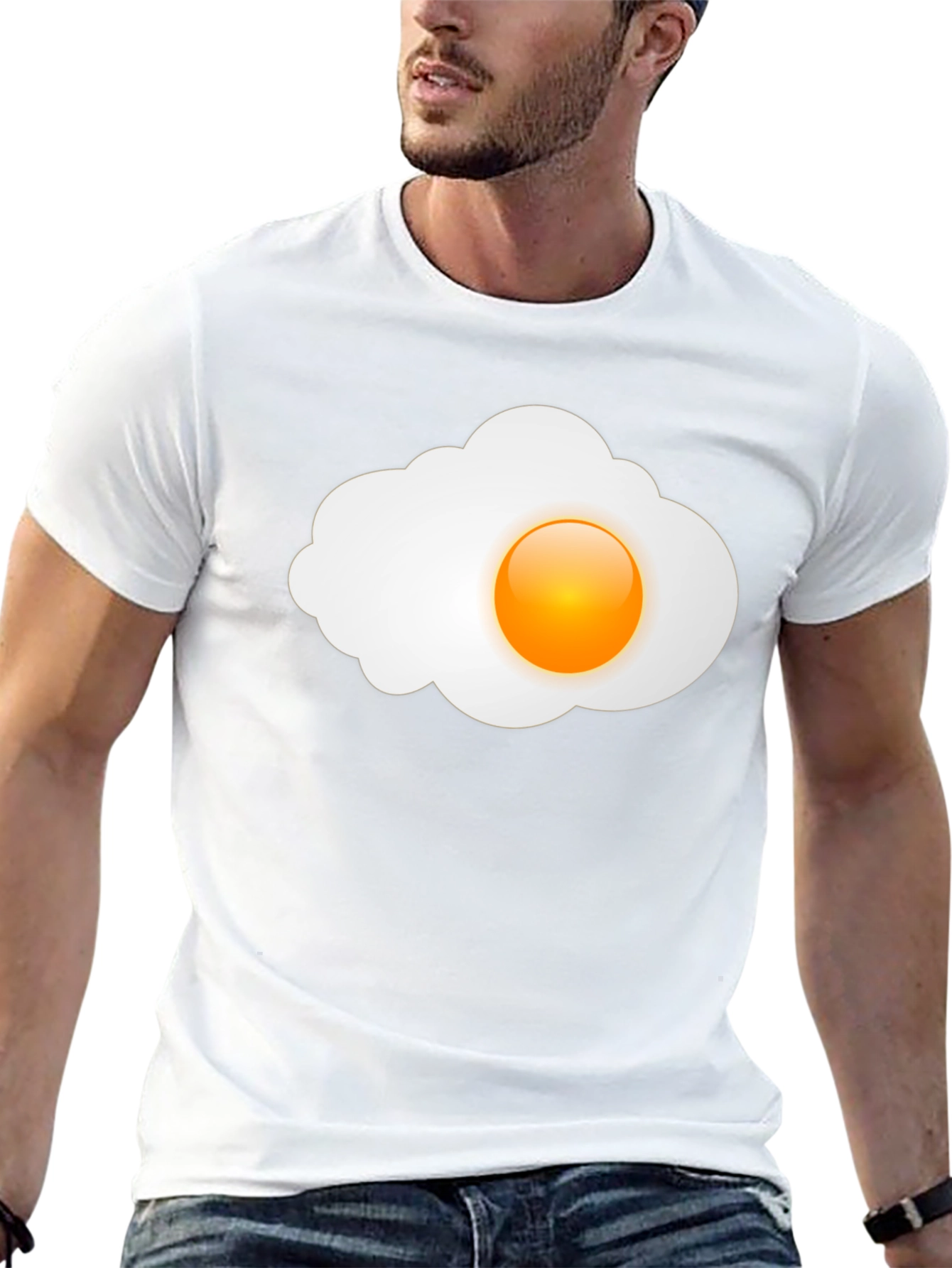 Sunny Side Up Graphic Tee - Casual Black T-Shirt