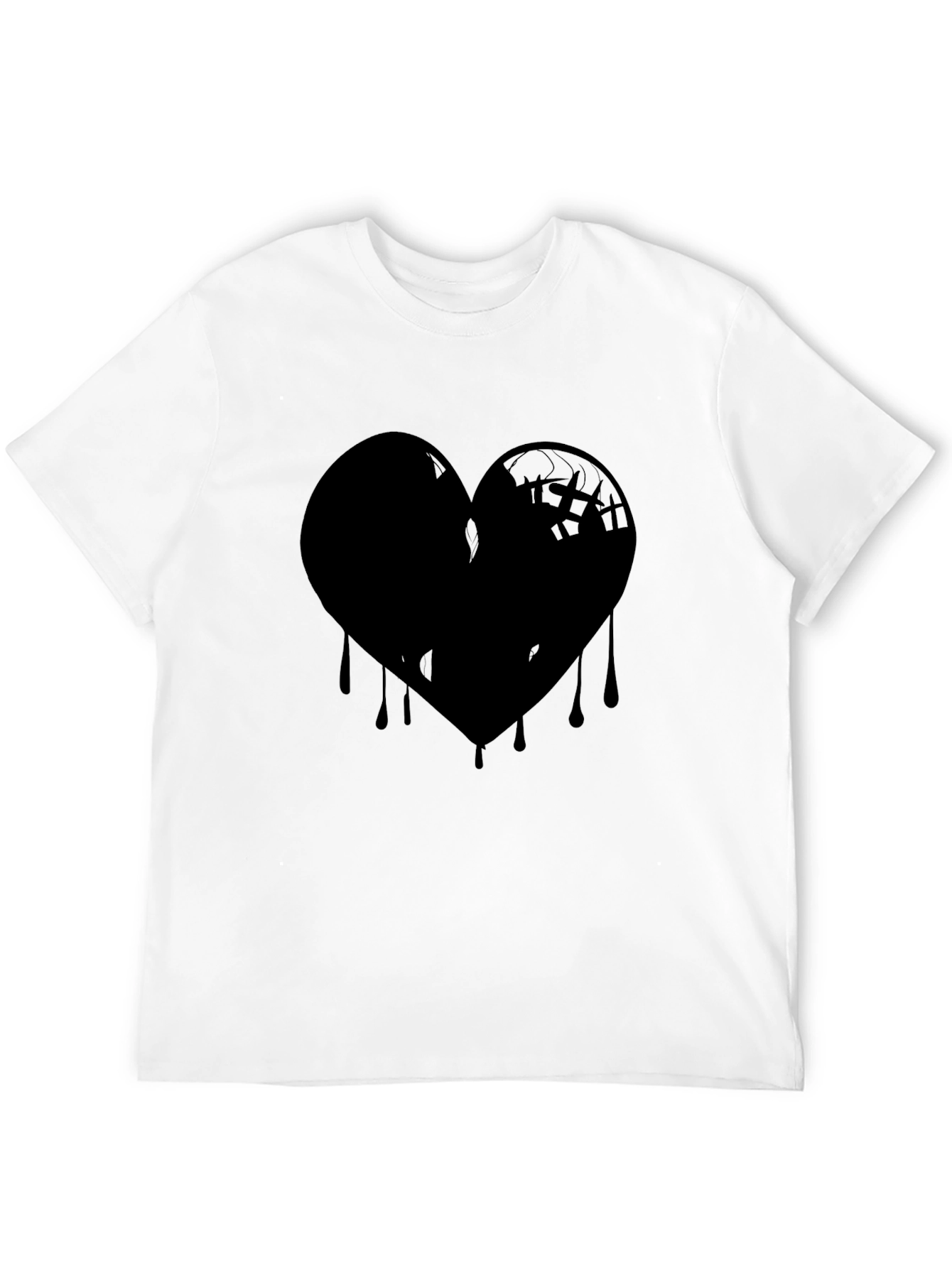 Dripping Heart Graphic Black T-Shirt