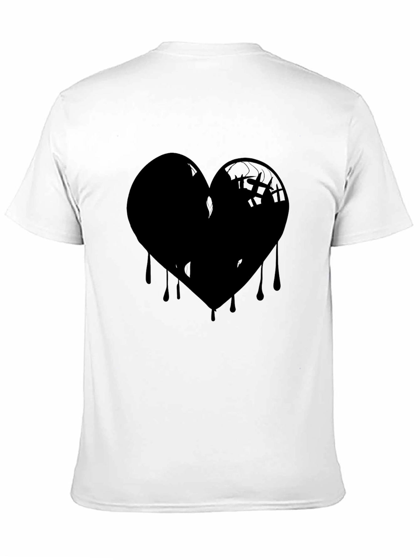 Dripping Heart Graphic Black T-Shirt