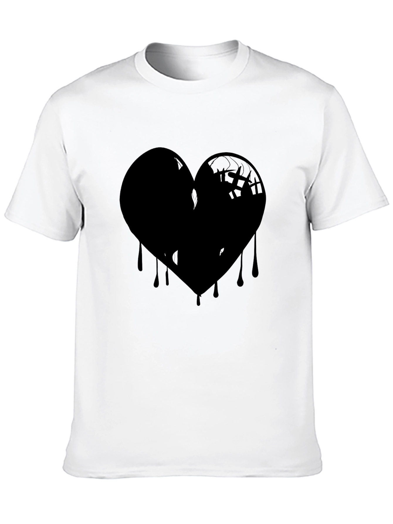 Dripping Heart Graphic Black T-Shirt