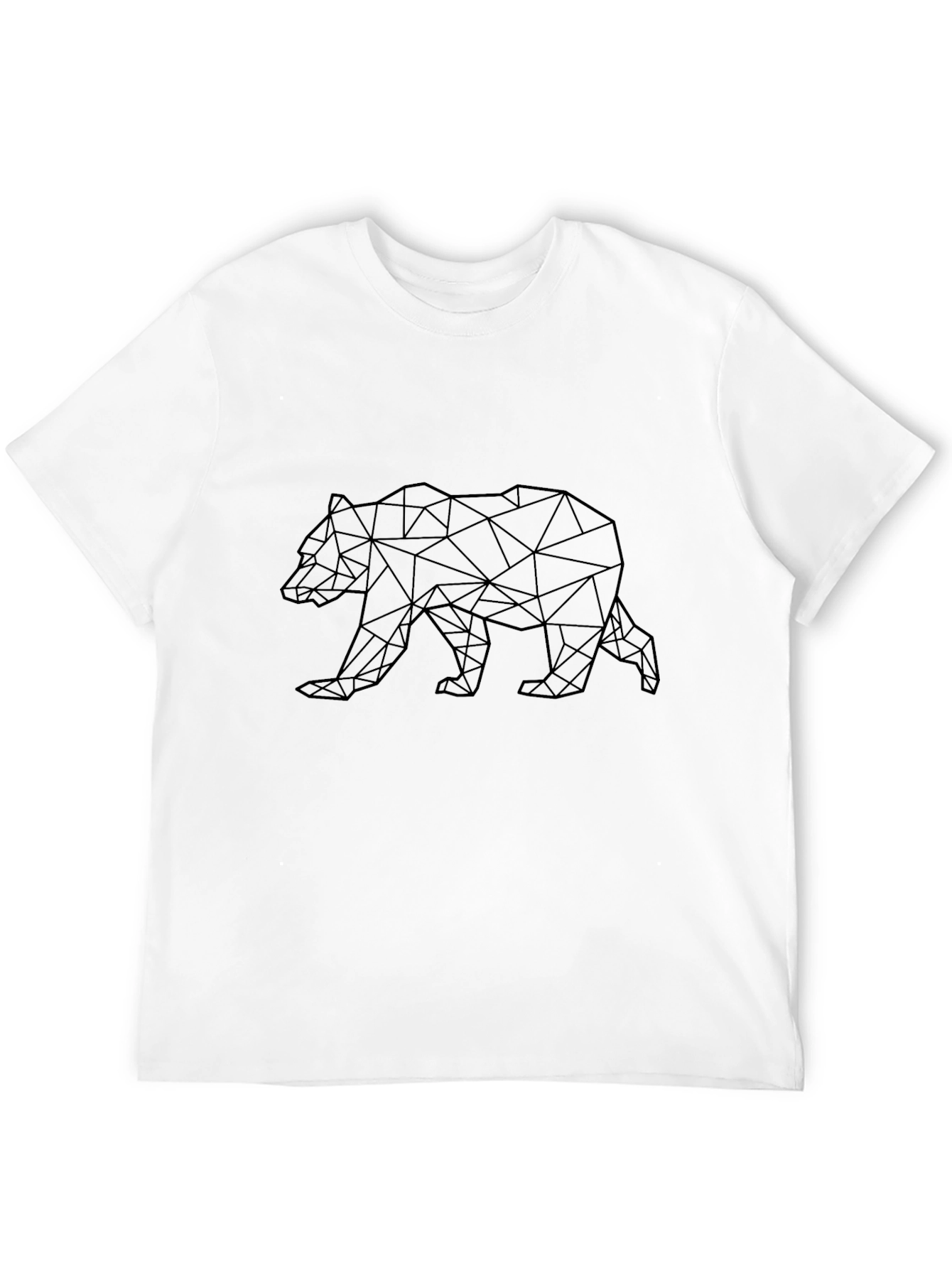 Geometric Bear Graphic Tee - Mens Black T-Shirt