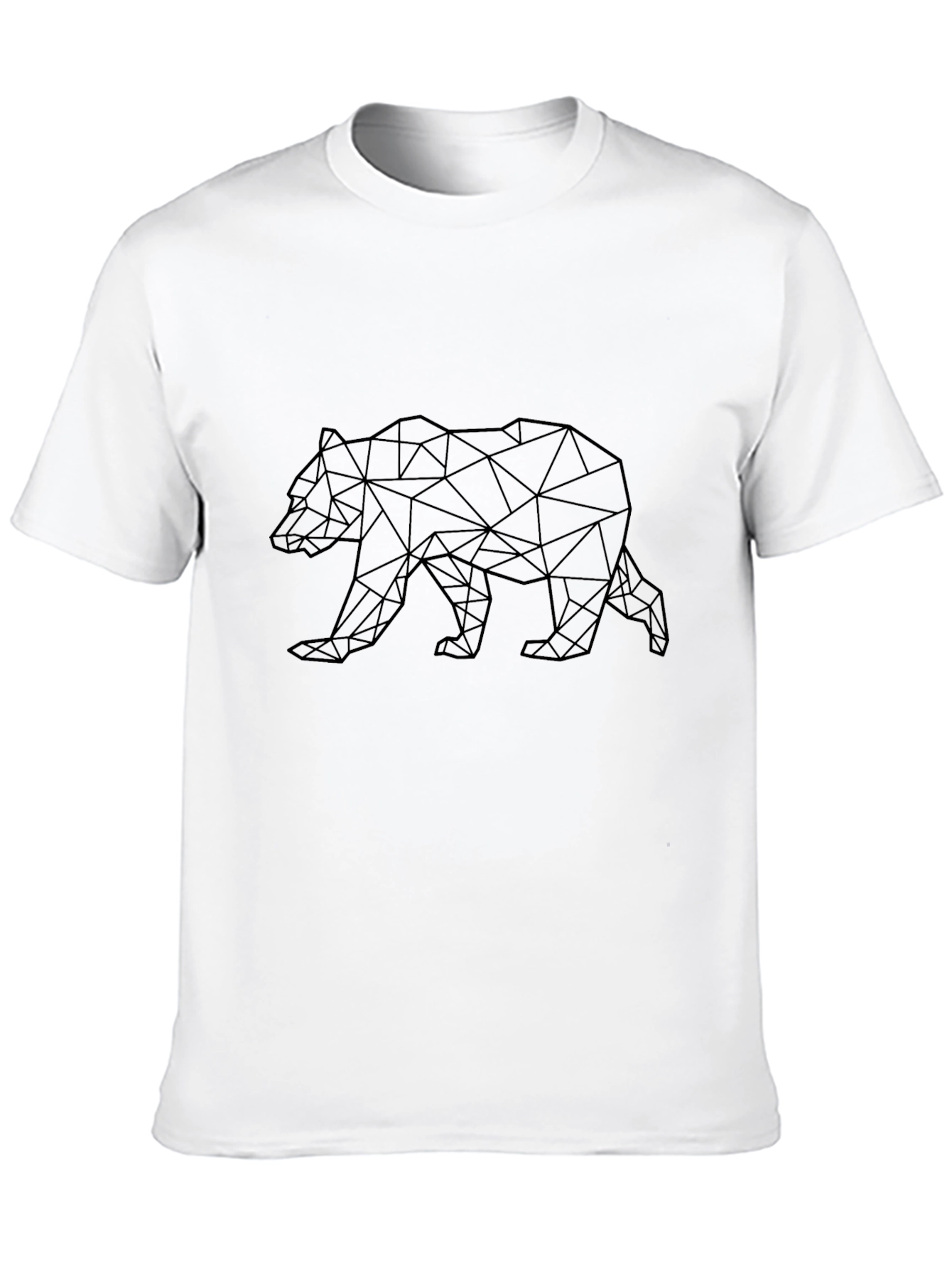 Geometric Bear Graphic Tee - Mens Black T-Shirt