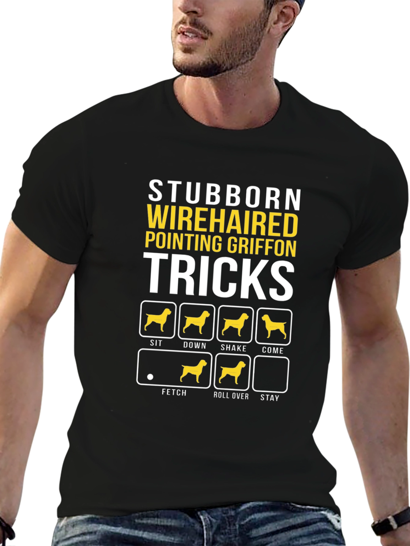 Stubborn Wirehaired Griffon Tricks Graphic Tee