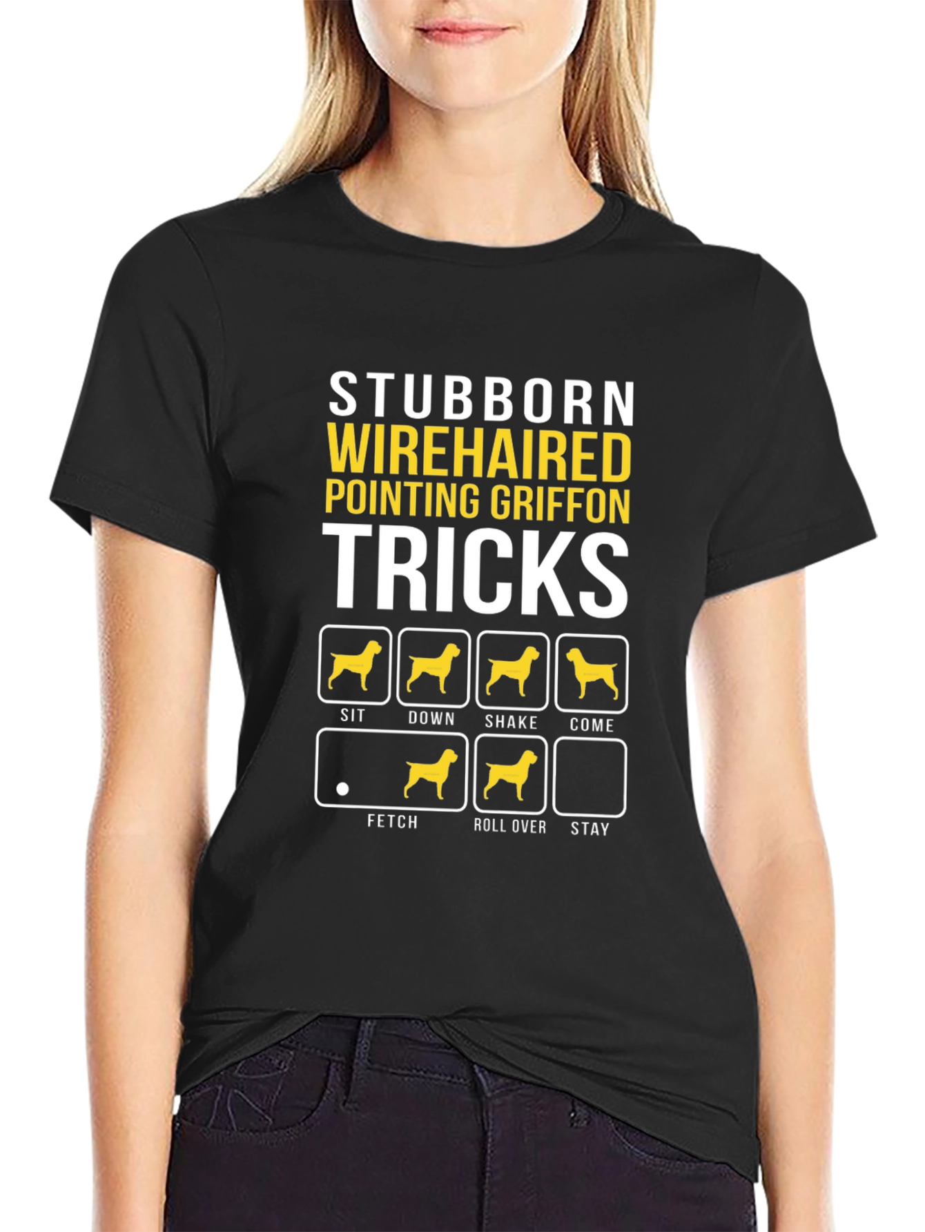 Stubborn Wirehaired Griffon Tricks Graphic Tee
