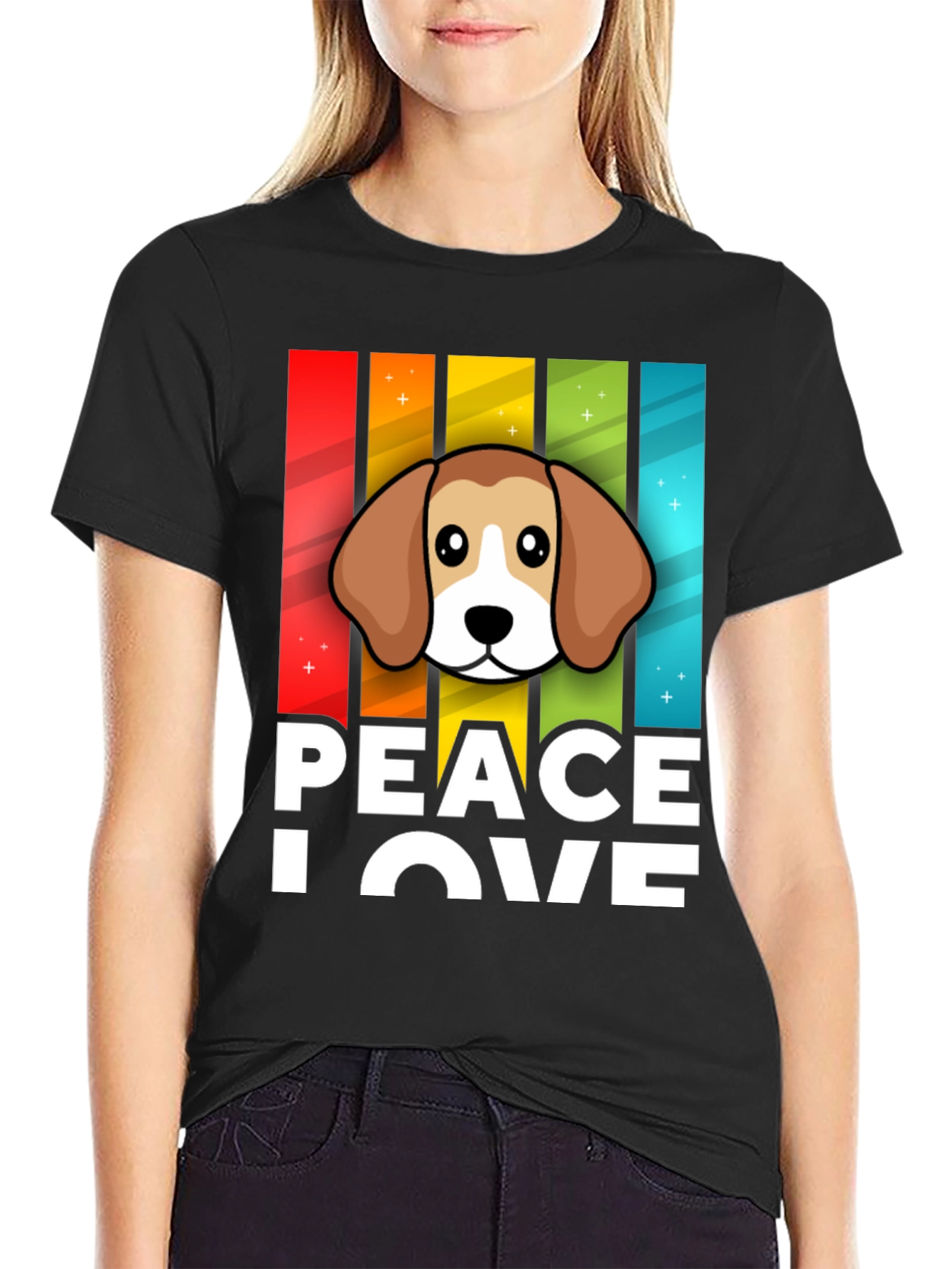 Peace Love Beagle T-Shirt - Fun Dog Graphic Tee