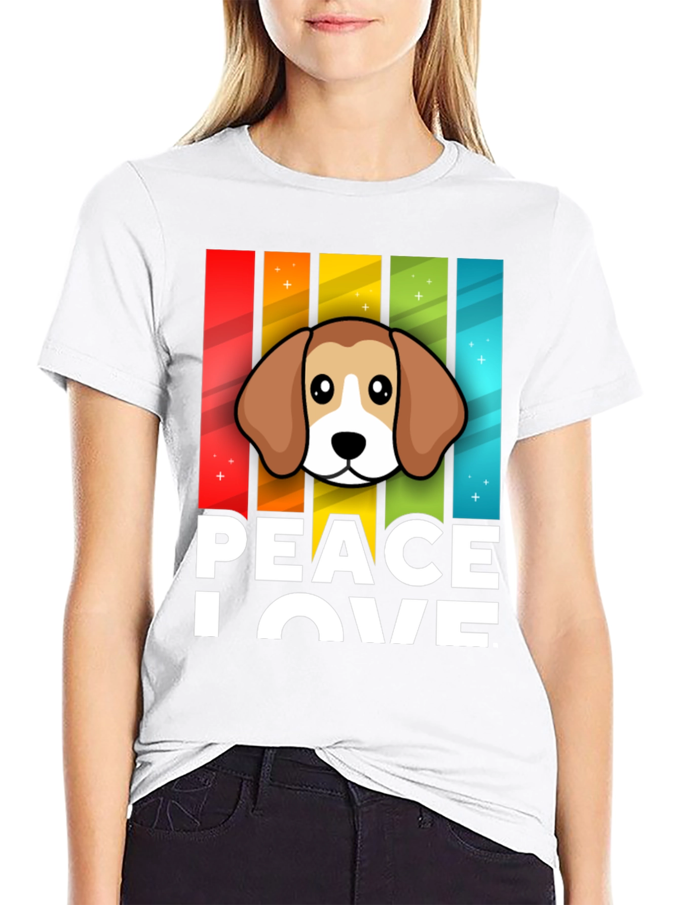 Peace Love Beagle T-Shirt - Fun Dog Graphic Tee