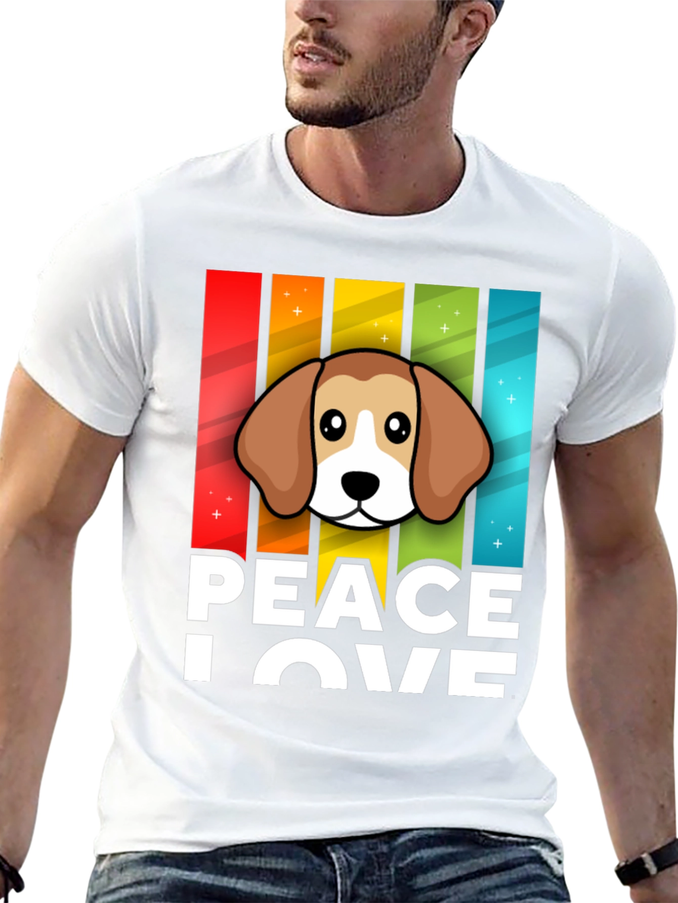 Peace Love Beagle T-Shirt - Fun Dog Graphic Tee