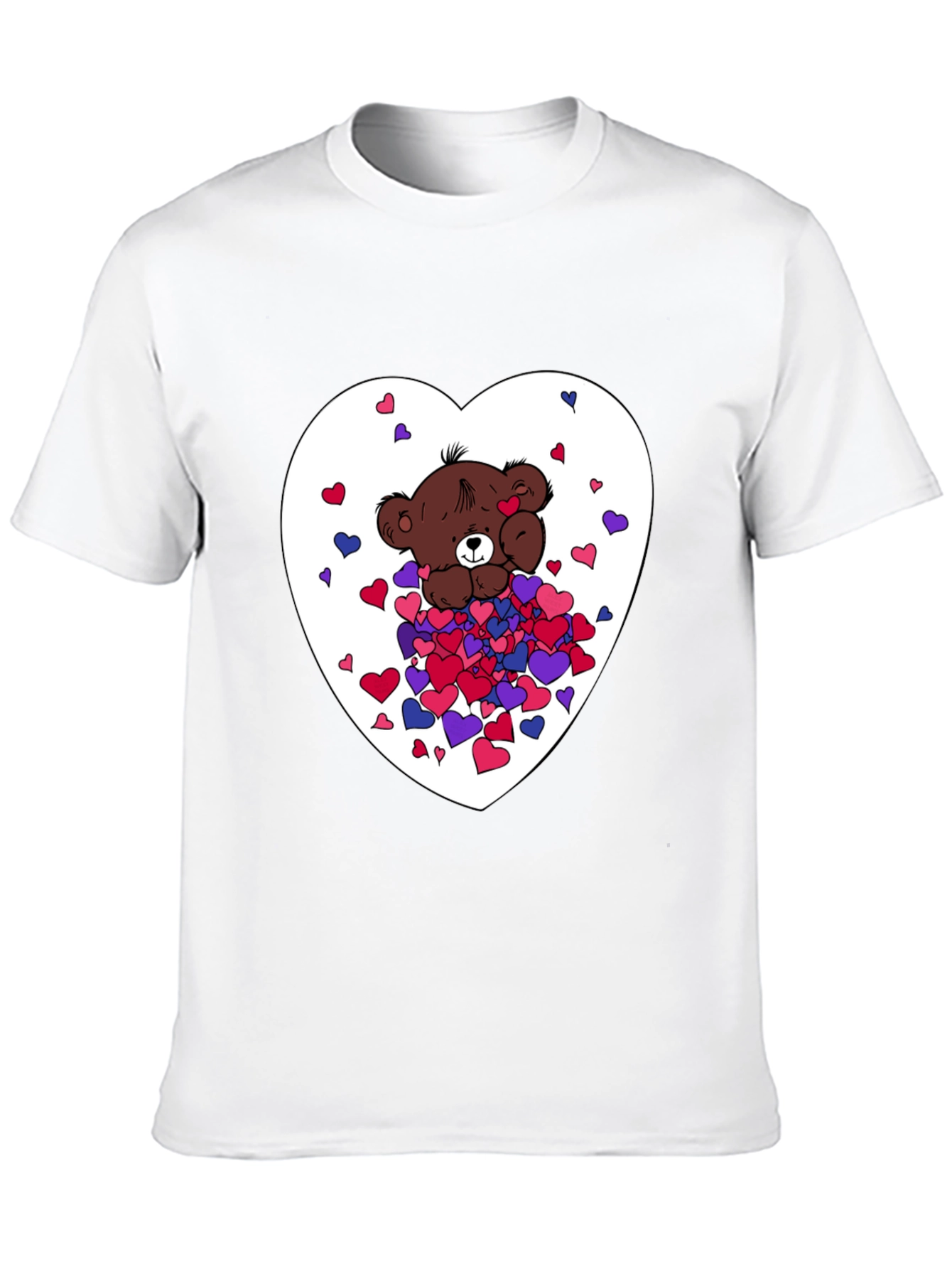 Bear Hug Heart Graphic Tee - Black