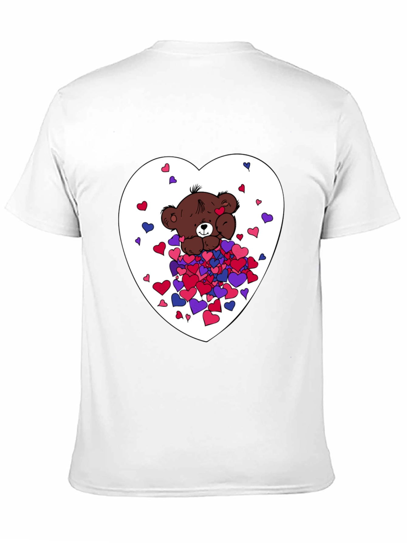 Bear Hug Heart Graphic Tee - Black