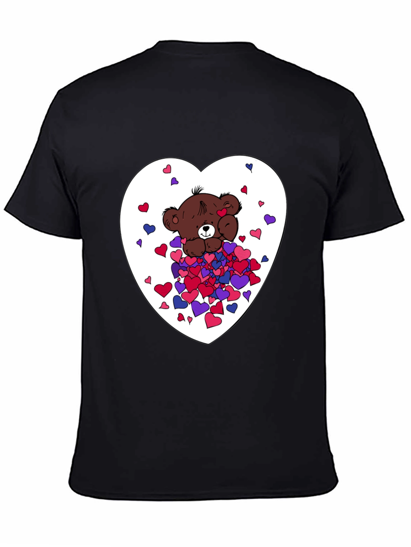 Bear Hug Heart Graphic Tee - Black