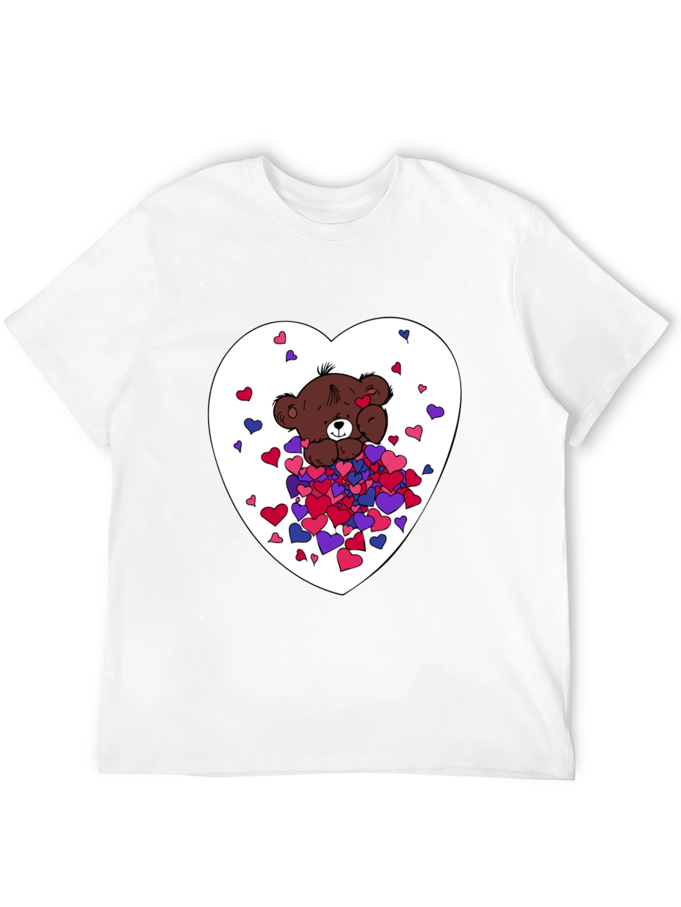 Bear Hug Heart Graphic Tee - Black