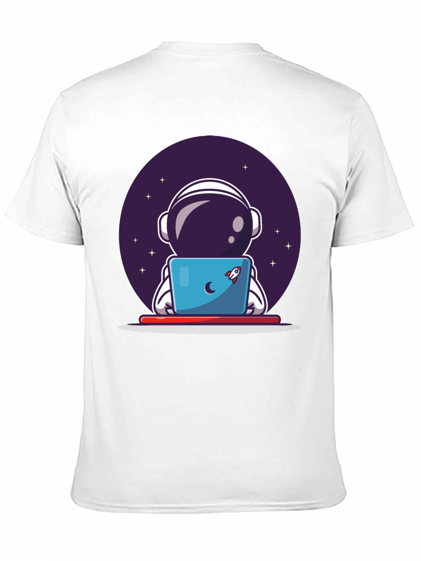 Astronaut Laptop Graphic Tee - Space Lovers T-Shirt
