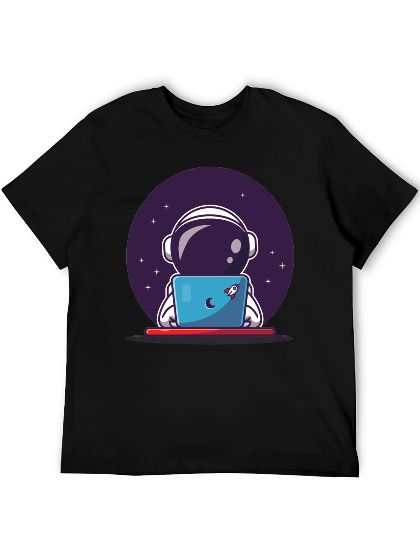 Astronaut Laptop Graphic Tee - Space Lovers T-Shirt