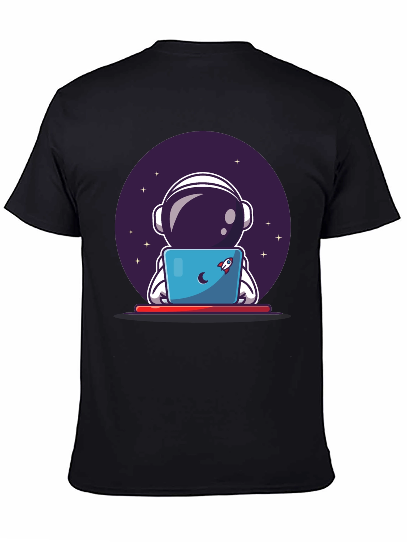 Astronaut Laptop Graphic Tee - Space Lovers T-Shirt