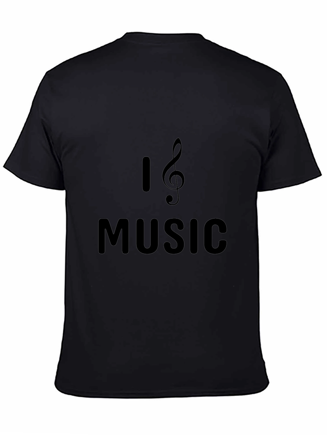 I Love Music Mens Black Graphic Tee