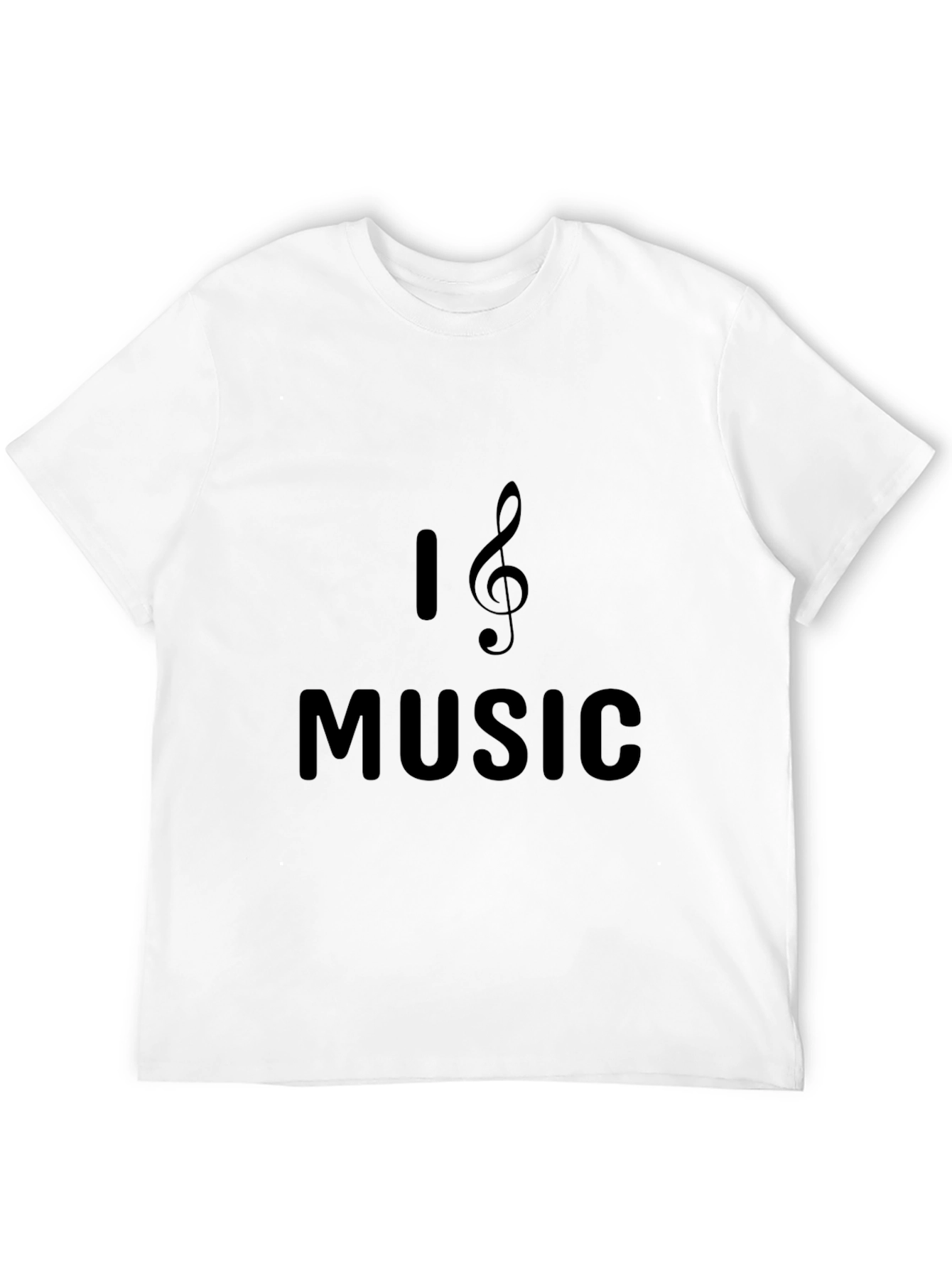 I Love Music Mens Black Graphic Tee