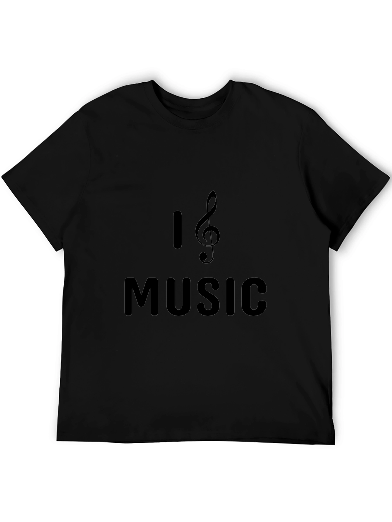 I Love Music Mens Black Graphic Tee