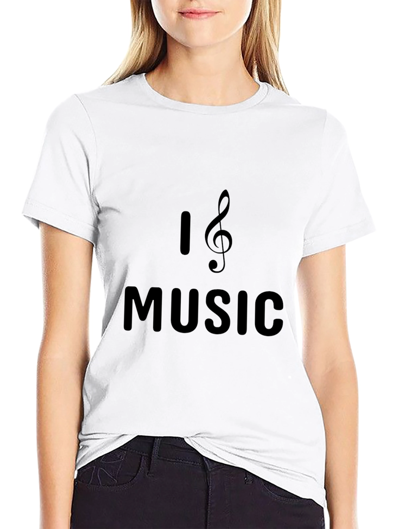 I Love Music Mens Black Graphic Tee