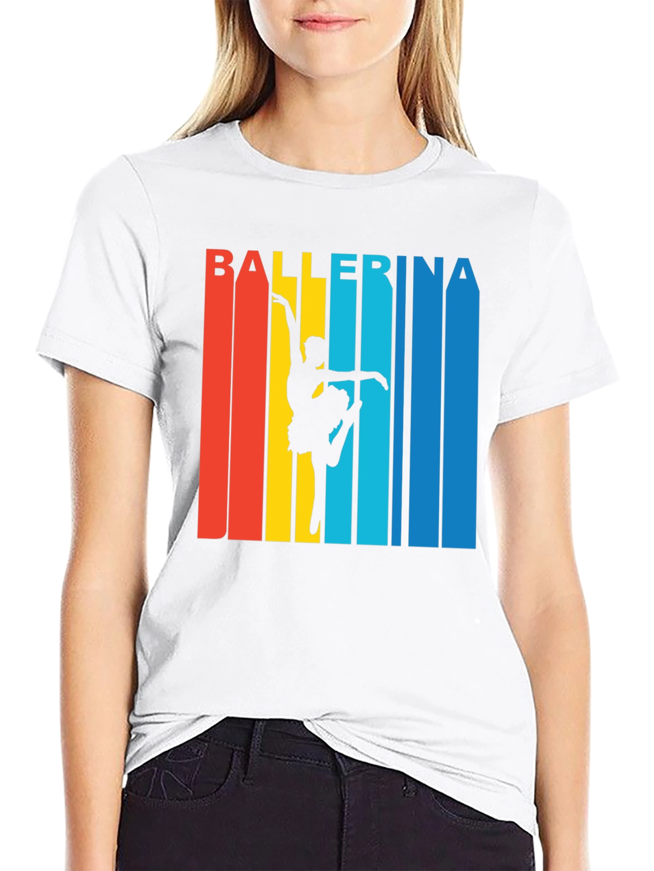 Ballerina Retro Style Graphic T-Shirt