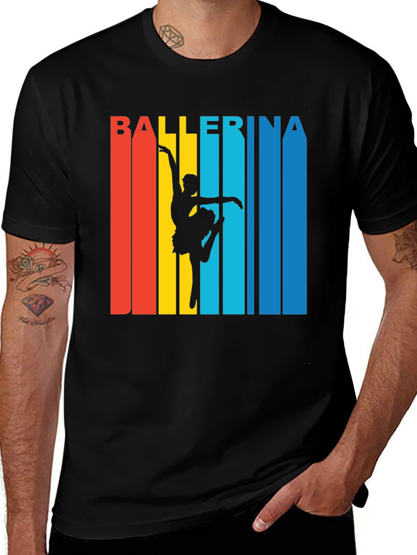 Ballerina Retro Style Graphic T-Shirt