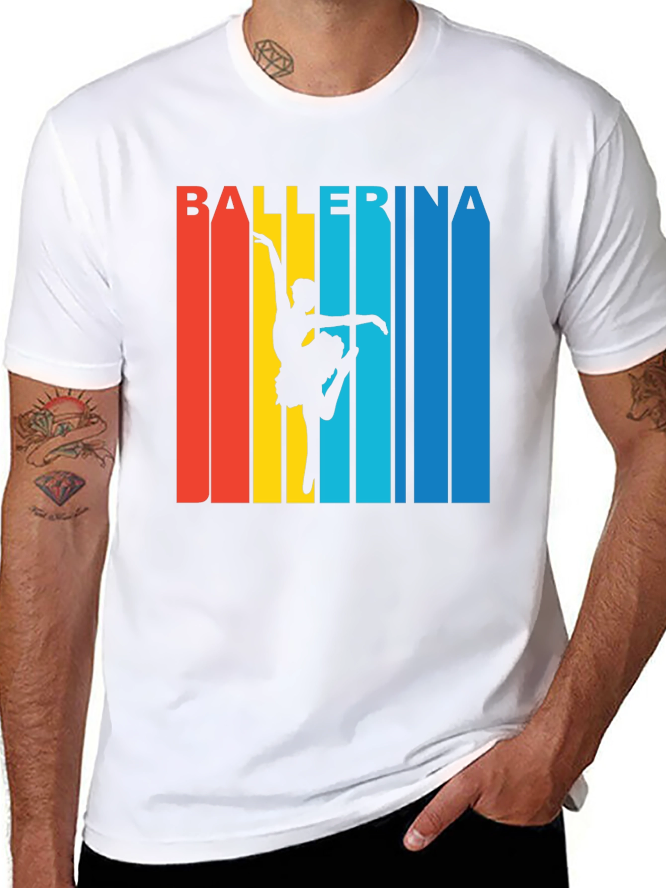Ballerina Retro Style Graphic T-Shirt