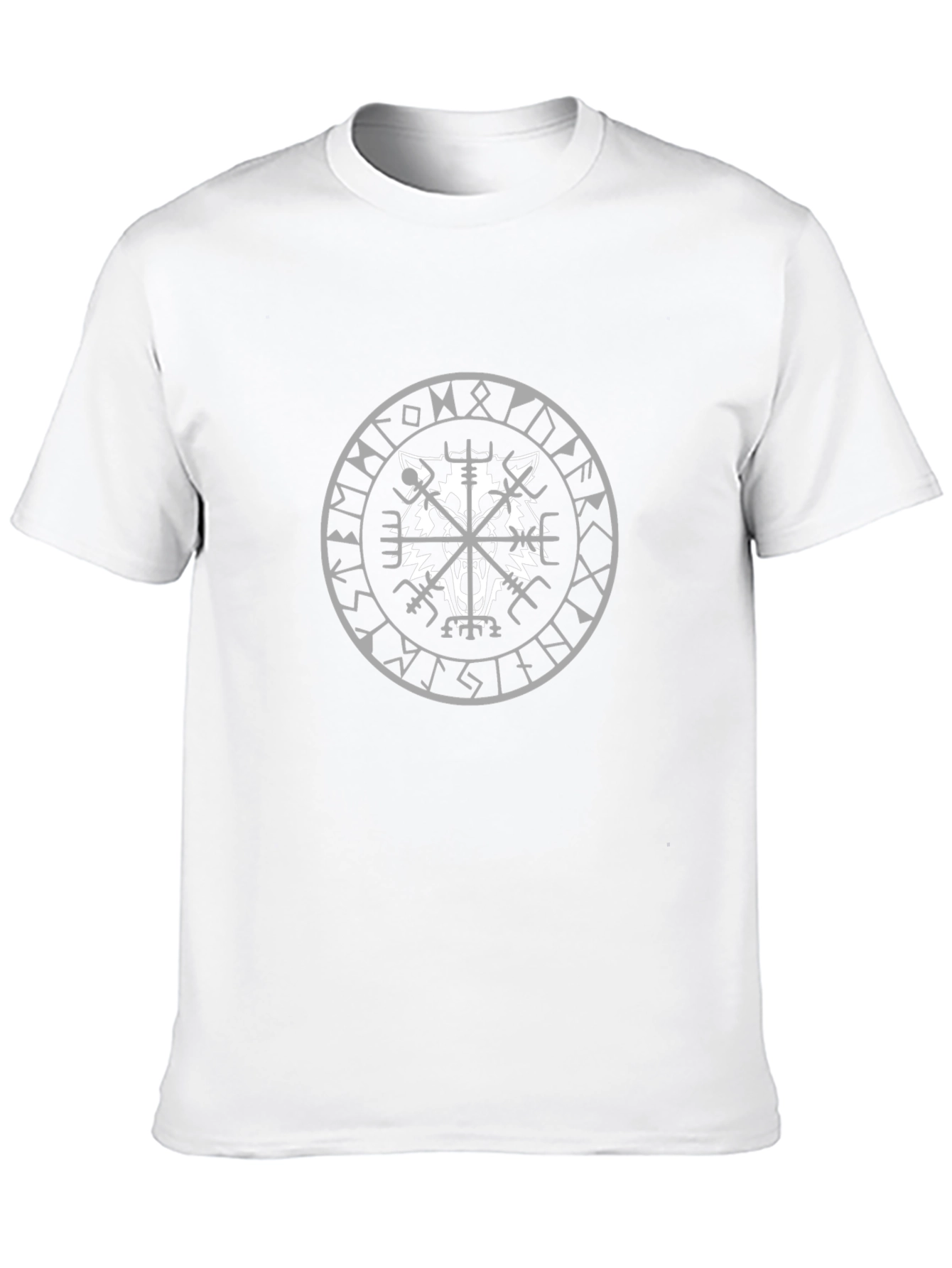 Wolf Rune Graphic Print Black Tee