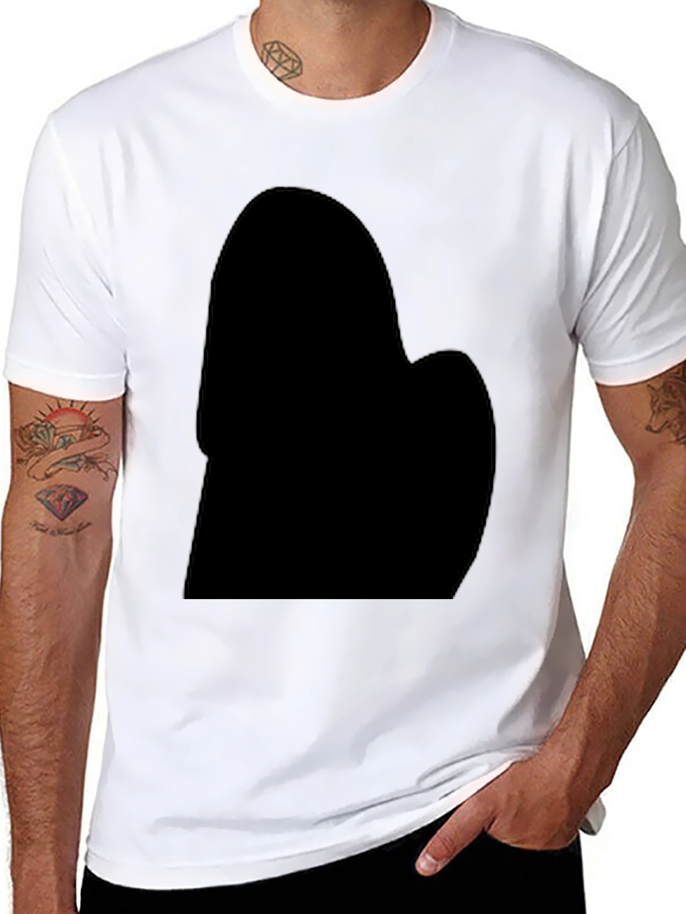 Mens Black Crew Neck Short Sleeve T-Shirt