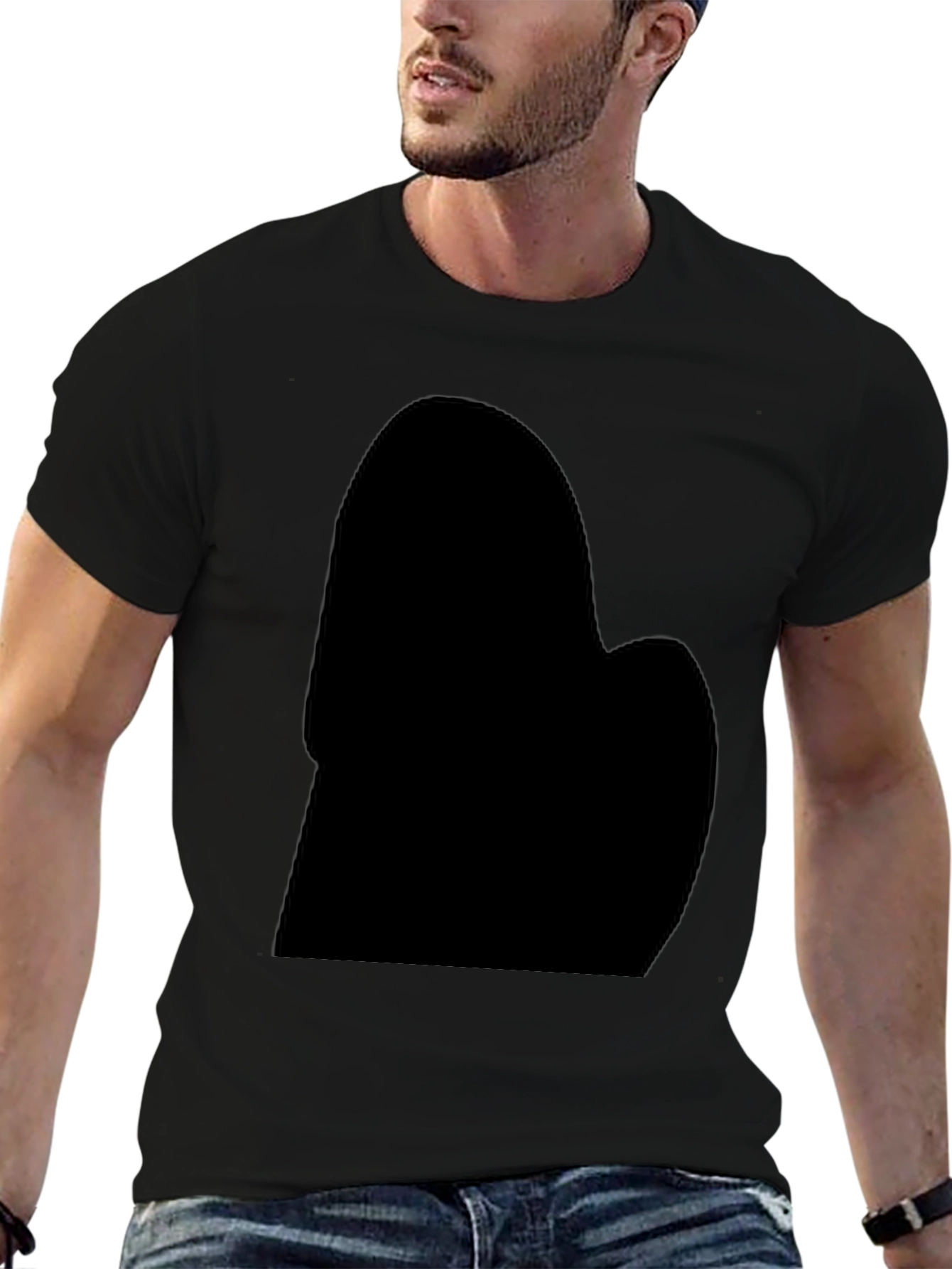Mens Black Crew Neck Short Sleeve T-Shirt