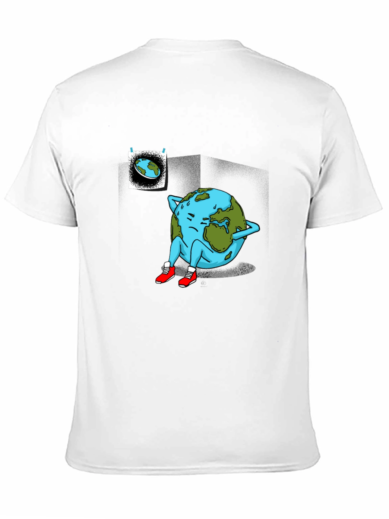 Earth Day Tee - Sad Earth Graphic Novelty T-Shirt