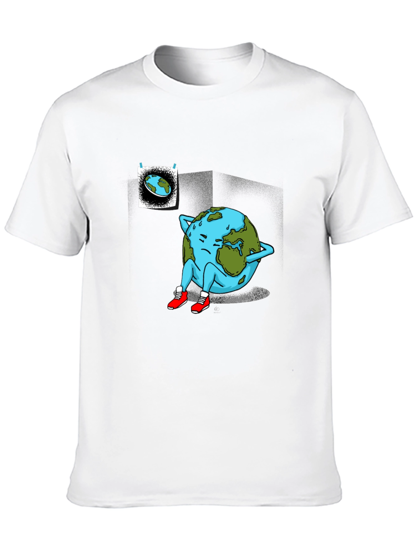 Earth Day Tee - Sad Earth Graphic Novelty T-Shirt