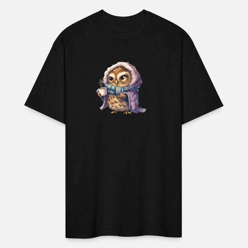chibi owl drinking hot chocolate