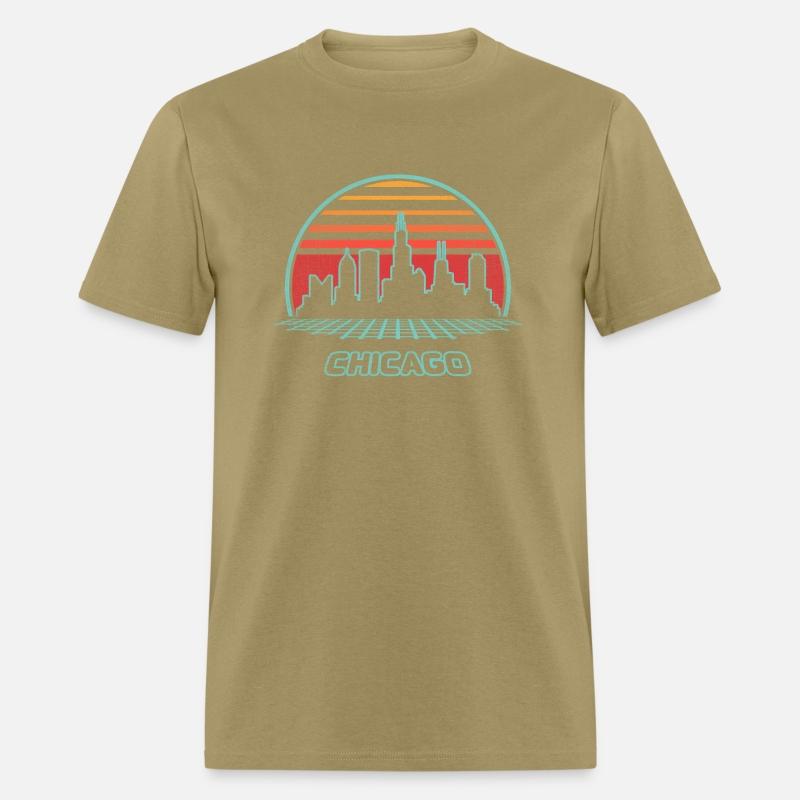 Chicago City Skyline 80S Style