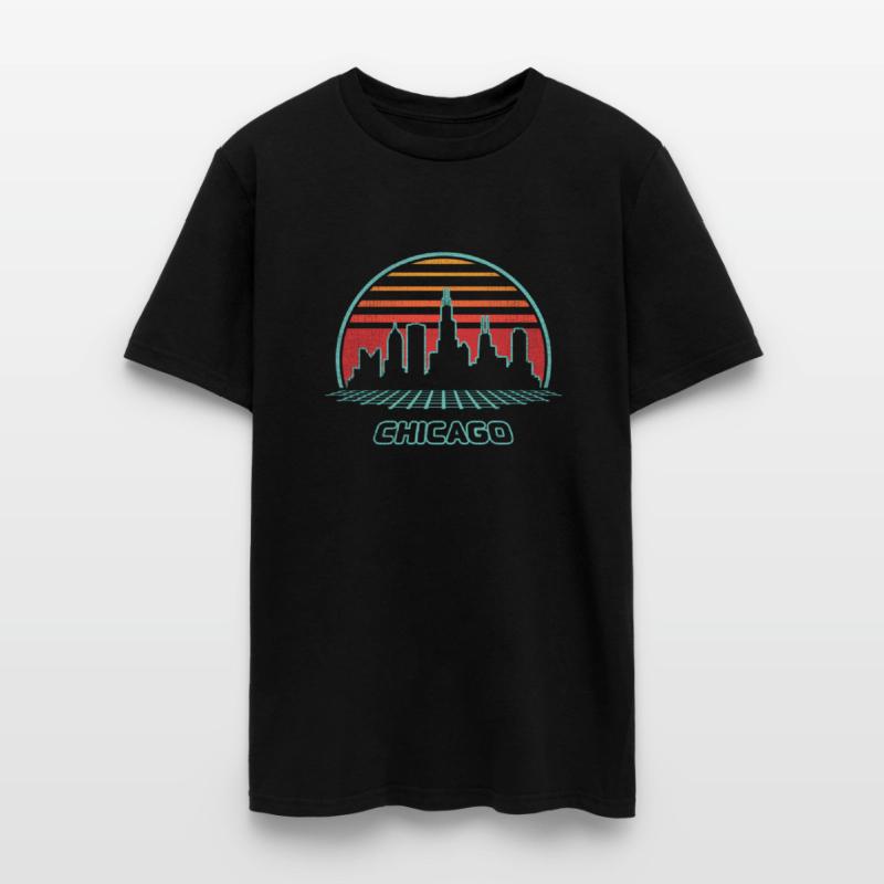 Chicago City Skyline 80S Style