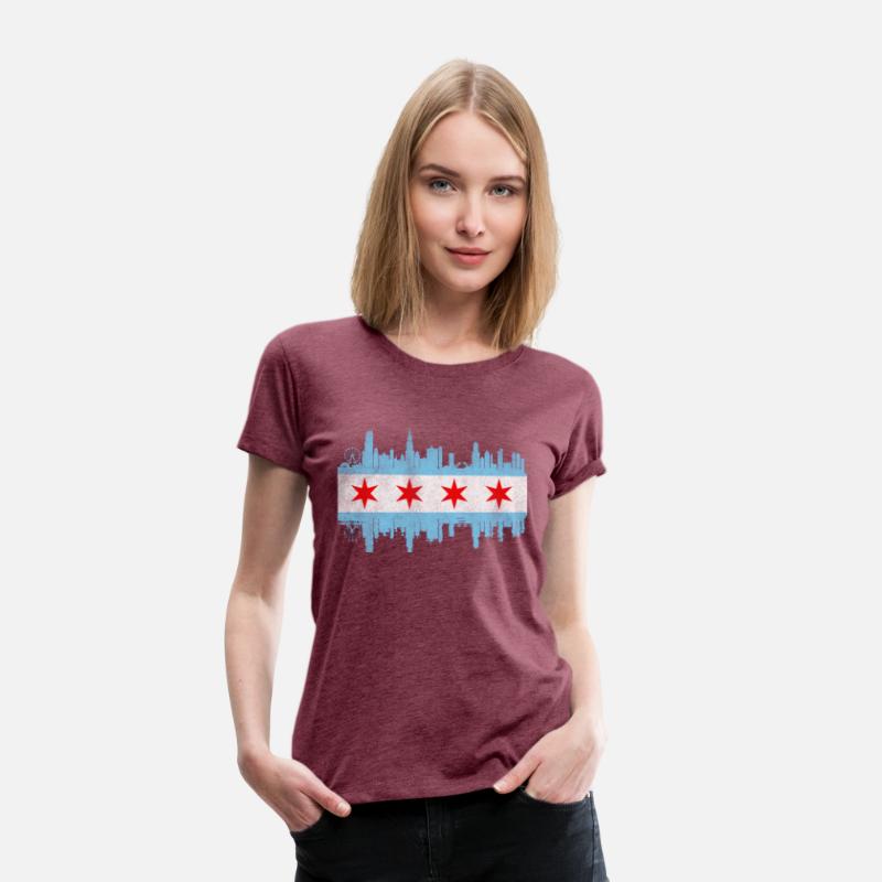 Chicago City yline Flag - Chicago City Distressed