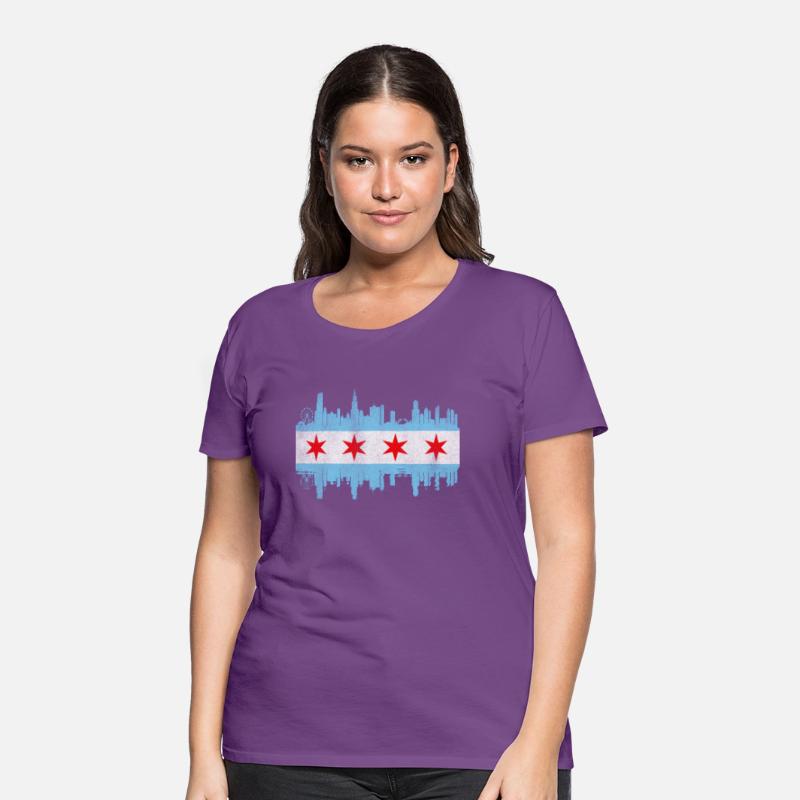 Chicago City yline Flag - Chicago City Distressed