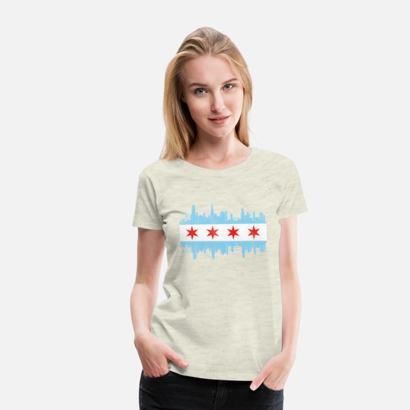 Chicago City yline Flag - Chicago City Distressed