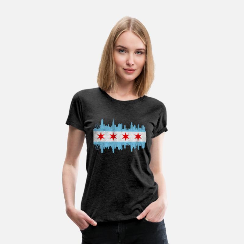 Chicago City yline Flag - Chicago City Distressed