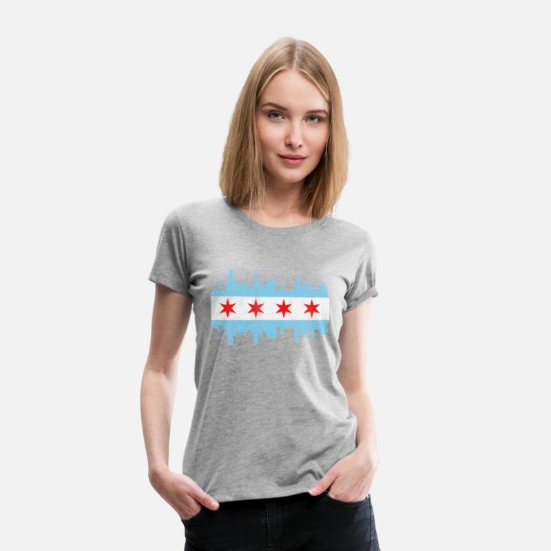 Chicago City yline Flag - Chicago City Distressed