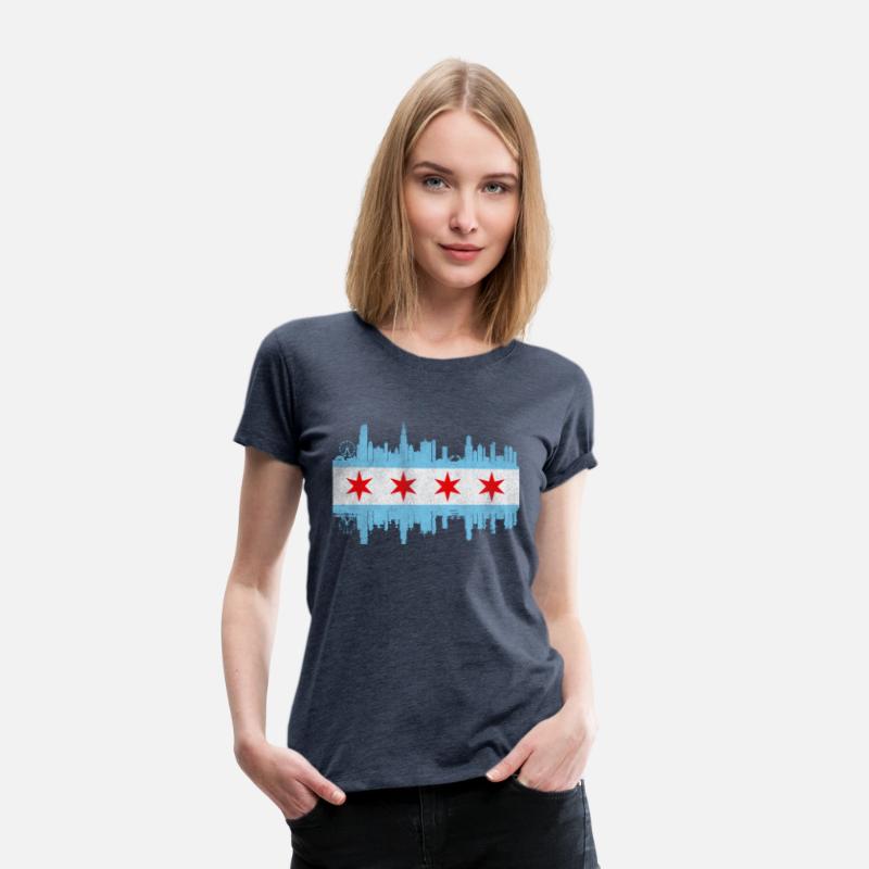Chicago City yline Flag - Chicago City Distressed