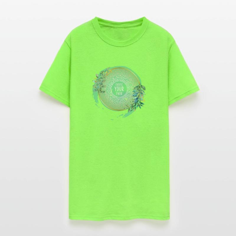 Choose Your Path Maze Mandala & Green Watercolor I