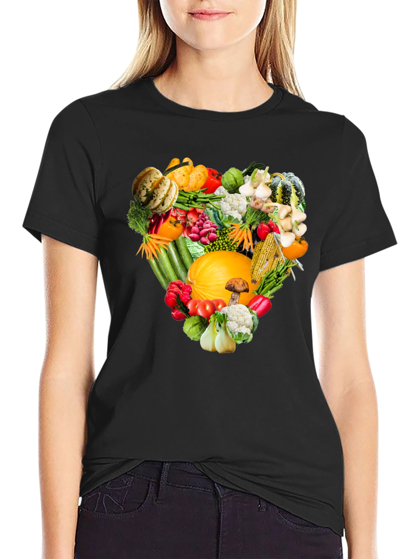 Vegetable Heart Graphic Tee - Healthy Living Shirt