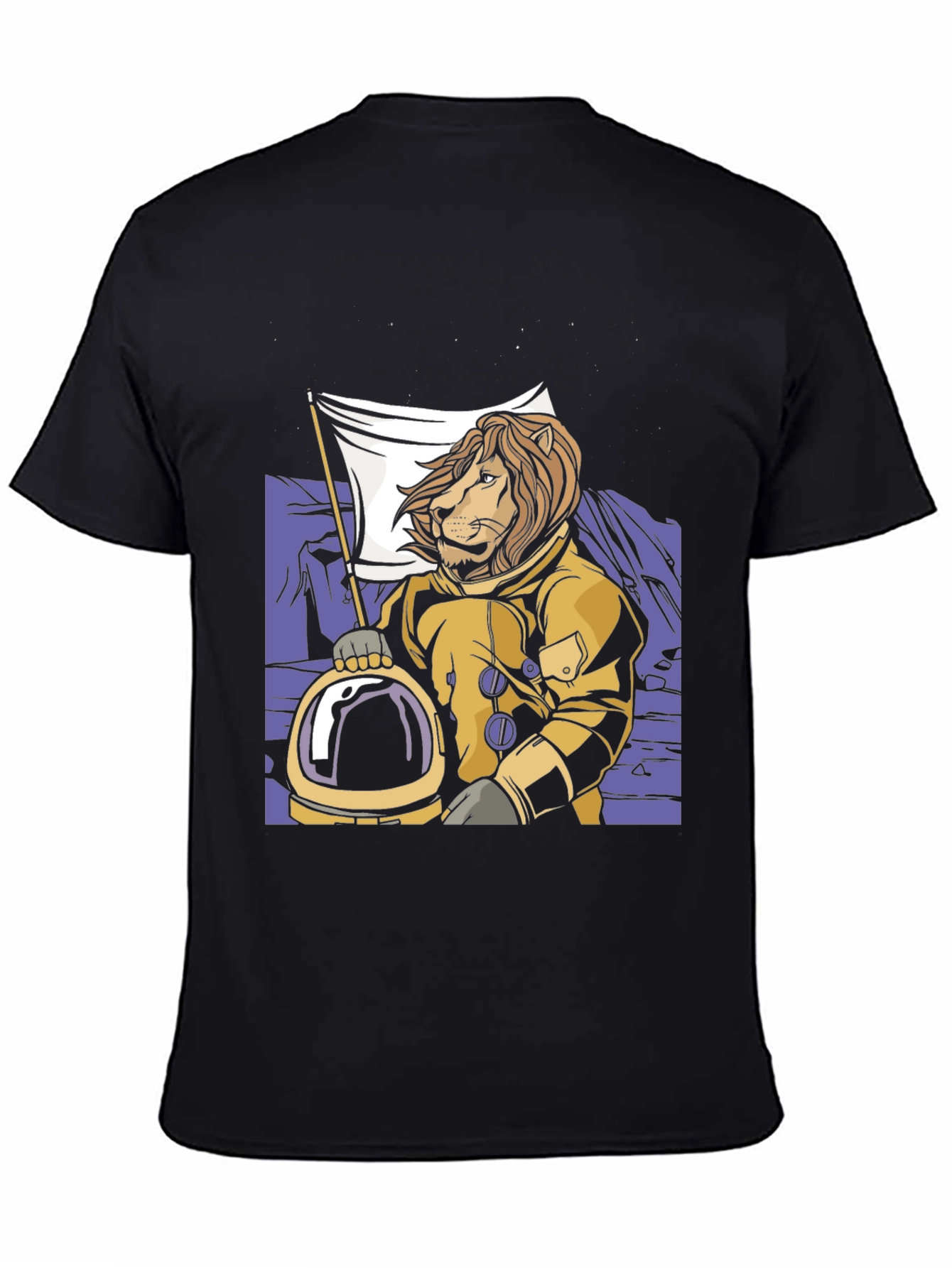 Lion Astronaut Graphic Tee -  Black