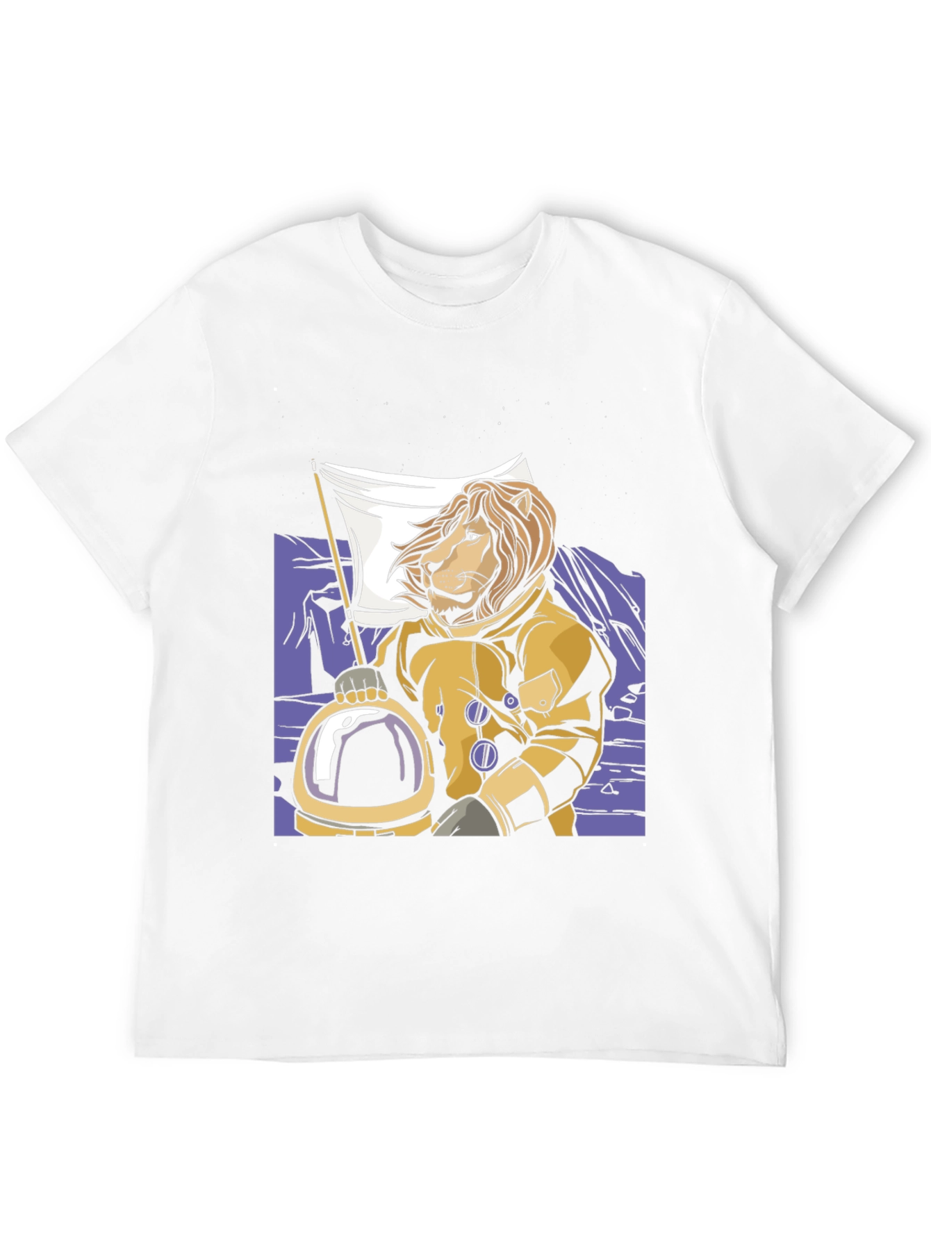 Lion Astronaut Graphic Tee -  Black
