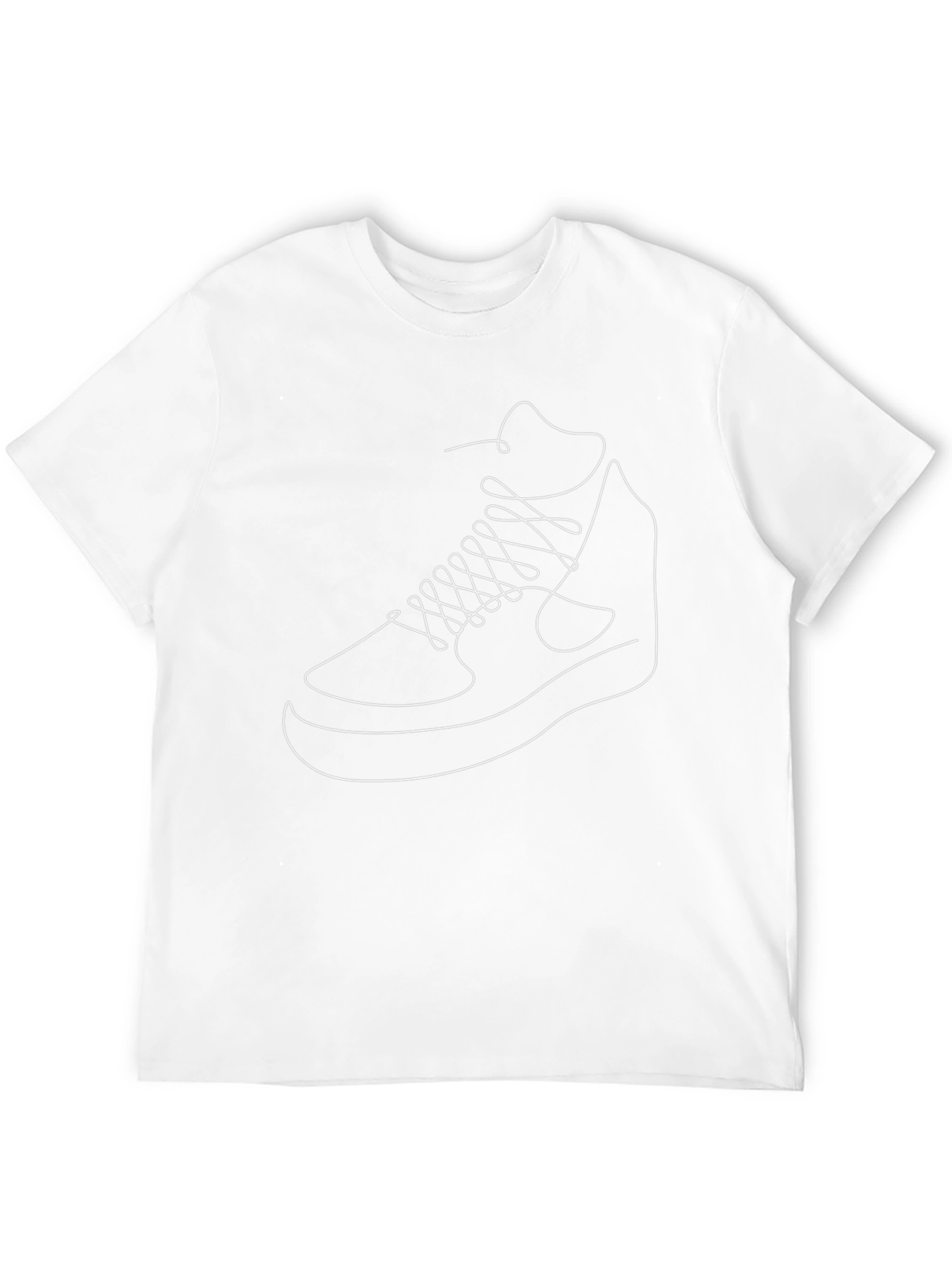 Minimalist Sneaker Line Art T-Shirt - Black